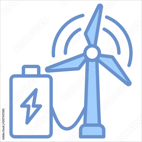 Wind Power Simple Icon Vector Illustration Concept