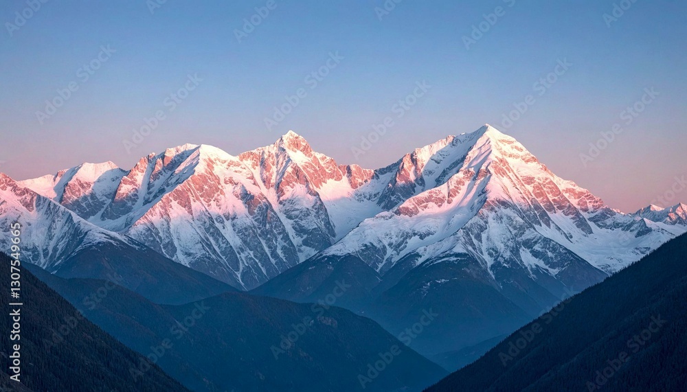 Obraz premium Snow-capped Mountains at Sunset