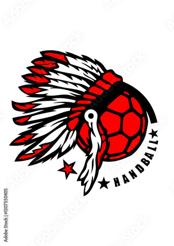 handball coiffure indien chef logo club indienne