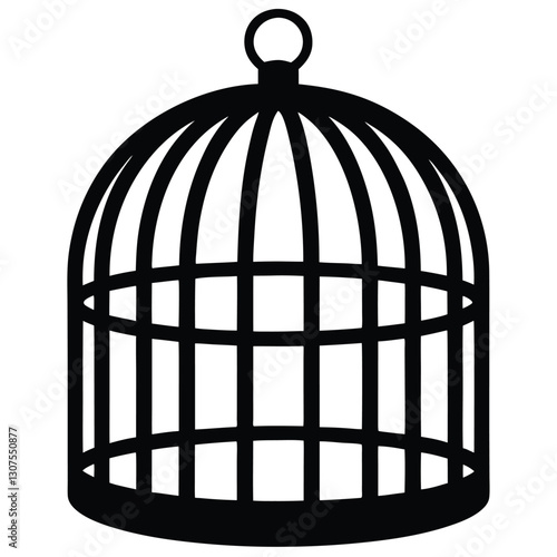 Minimal Cage Bars Silhouette Icon Clipart