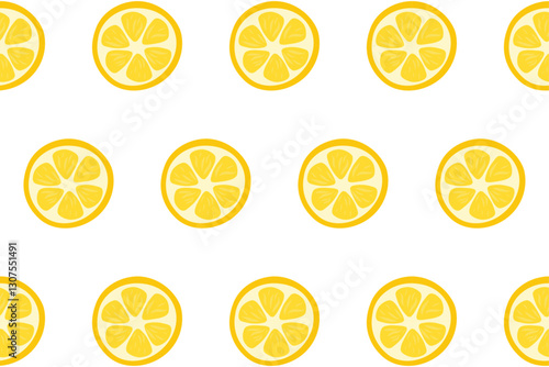 Seamless pattern with lemon slices in a checkerboard pattern