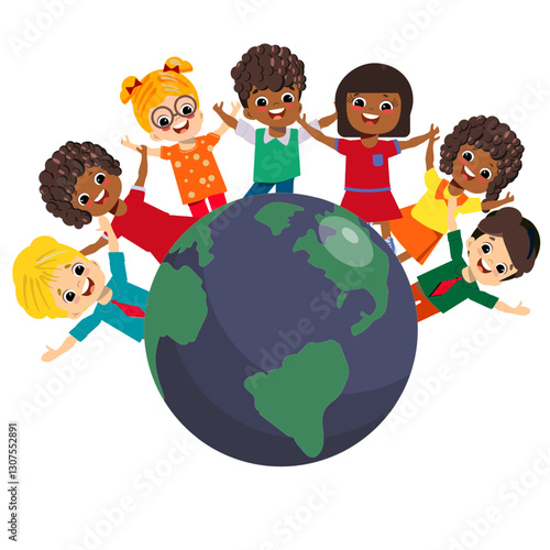 multinational child around wold, earth day, save world, 
