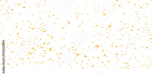 Vector gold particles confetti glitter on transparent background.  Gold sparks and doted golden glitter special light effect celebration background. 