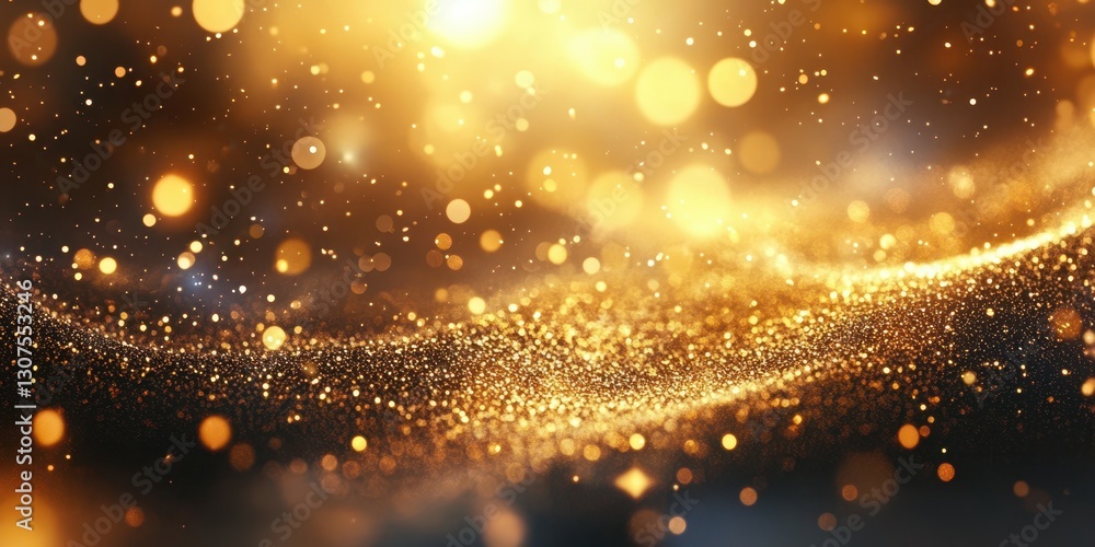 Obraz premium Golden abstract background with shimmering lights creating a warm, festive atmosphere in an elegant setting