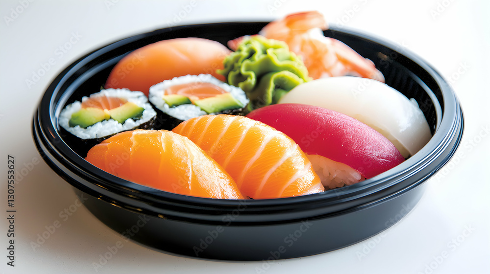 Fresh Sushi Platter with Vibrant Rolls and Sashimi Fresh Sushi Platter with Vibrant Rolls and Sashimi