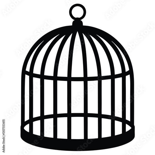 Minimal Cage Silhouette Clipart Icon