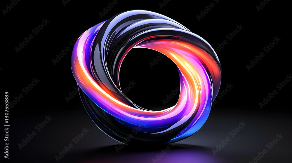 Futuristic Abstract Neon Logo Design Futuristic Abstract Neon Logo Design