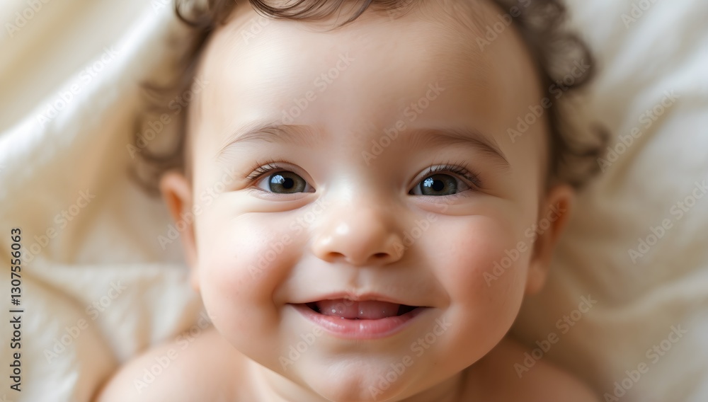 AI generated closeup Portrait smiling babyGenerated Image AI generated closeup Portrait smiling babyGenerated Image