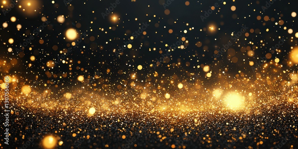 Naklejka premium Shimmering particles create a magical atmosphere during a festive evening celebration