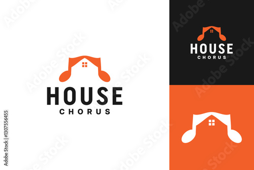 creative house chorus logo business design vector ideas. modern home chorus, home music, indoor musical icon logo vector design template 