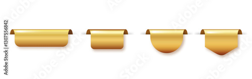 Gold Label collection set. Sale tags, discount premium ribbons, banners and icons. Luxury Special offer for shopping Tags PNG