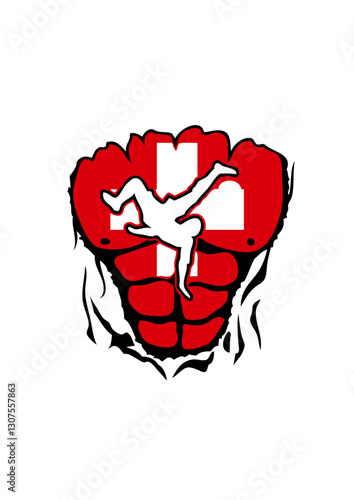 football Suisse drapeau corps muscle dechire