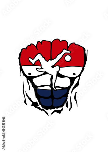 football Croatie drapeau corps muscle dechire