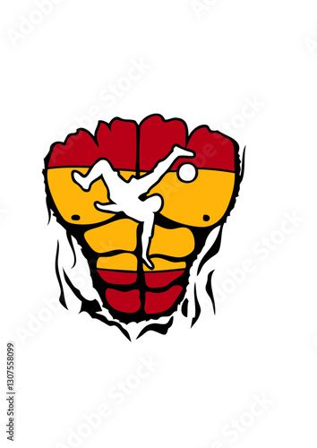 football Espagne drapeau corps muscle dechire