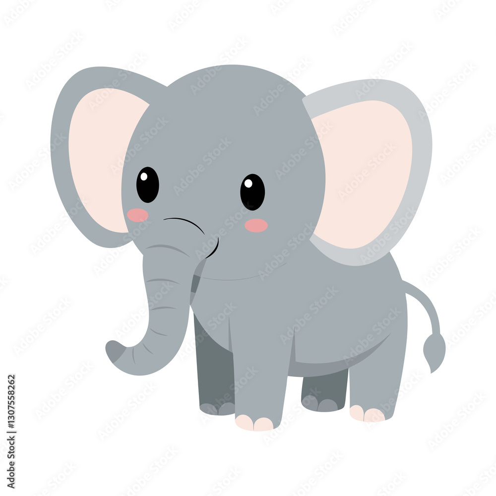 Fototapeta premium a cute baby elephant isolate on transfer background, baby elephant illustration 