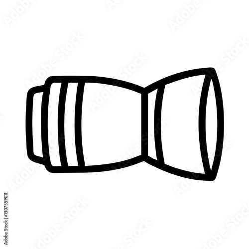 Camera lens icon in black outline