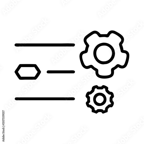 Settings adjustment icon in black outline