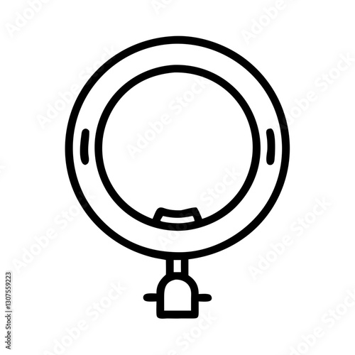 Ring light icon in line art style