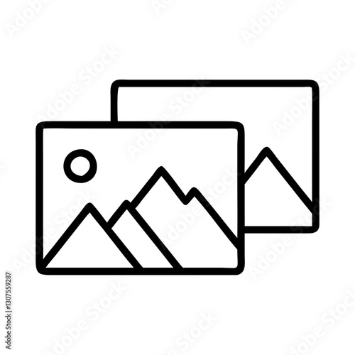 Photo gallery icon with stacked images