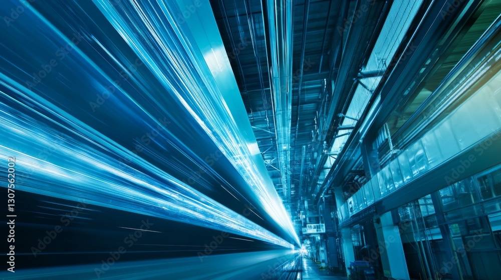 Obraz premium Dynamic industrial lighting solutions illuminate work environments with innovative smart technology