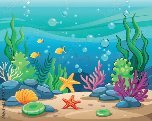 Tropical Underwater World with Exotic Fish and Corals
