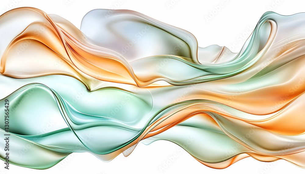 Obraz premium Abstract swirling pastel fabric; elegant, flowing design; ideal for website banners or print