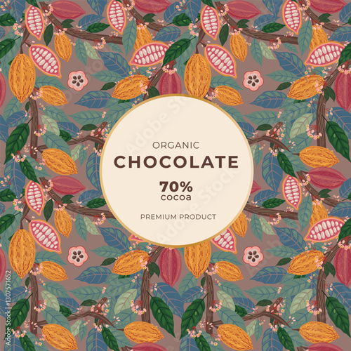 Cocoa bean illustration. Vintage style design template. chocolate cocoa beans. Vector illustration