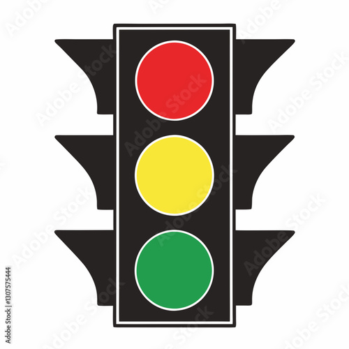 bold and vibrant stylized traffic light with red, yellow, and green circles

