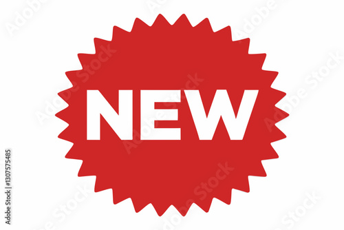 bold red new badge with star outline

