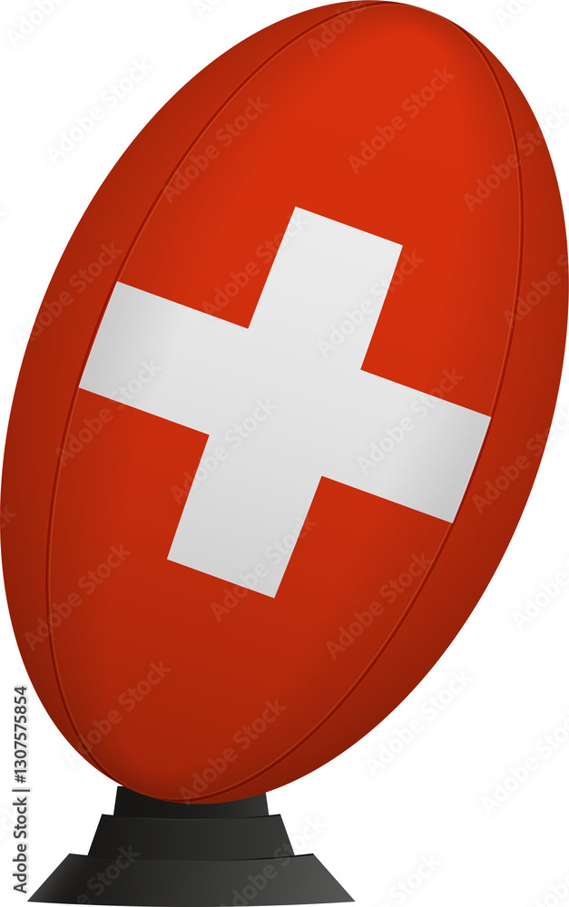Obraz premium Switzerland Rugby Ball.