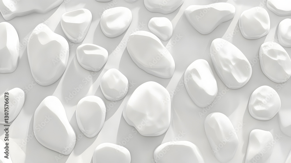 White pebbles, flat surface, top view
White pebbles, flat surface, top view