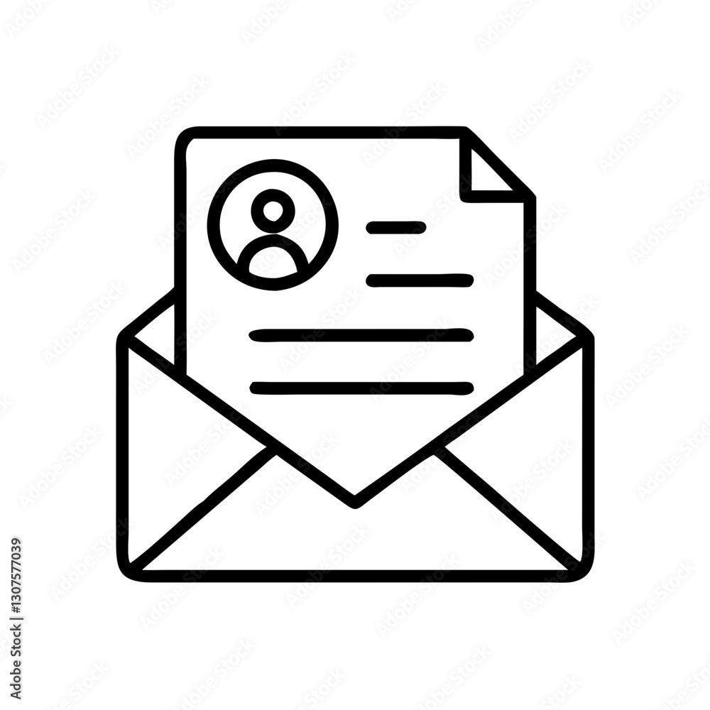 Job acceptance email icon, employment confirmation Job acceptance email icon, employment confirmation