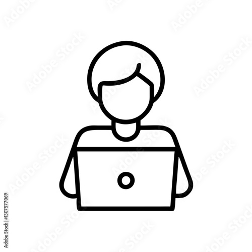 Job seeker using a laptop, online job search concept