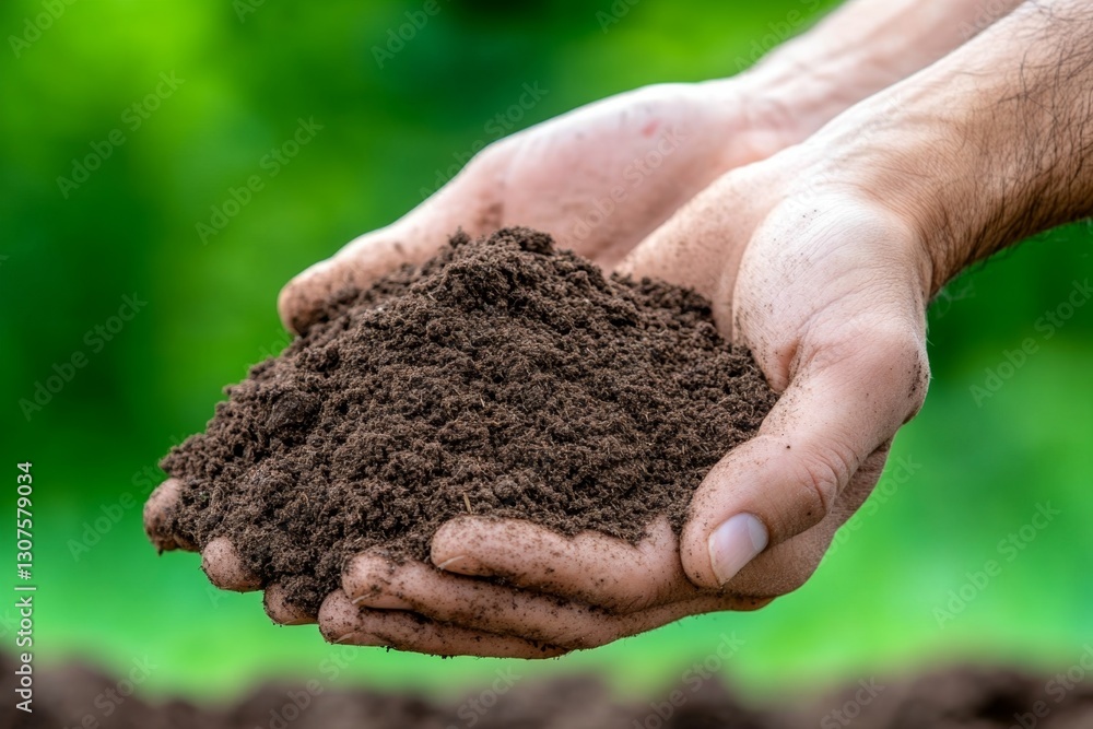 A gardener mixing peat moss into sandy soil to improve its structure and water-holding capacity A gardener mixing peat moss into sandy soil to improve its structure and water-holding capacity