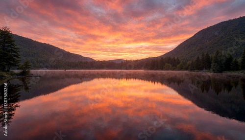 Wallpaper Mural Serene Lake Reflecting Sunset and Mountains Torontodigital.ca