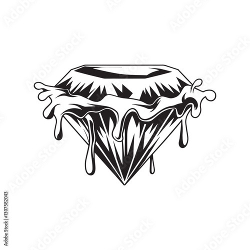 High-Quality Dripping Diamond Vector For Print & Digital Use