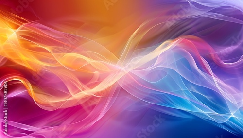 Wallpaper Mural Abstract Wave of Color: A mesmerizing display of flowing, interwoven waves of vibrant colors creates a dynamic and captivating visual experience. Torontodigital.ca