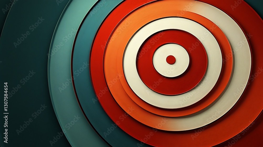 Fototapeta premium Abstract swirling circles radiate warm red and cool teal light. AI Generated