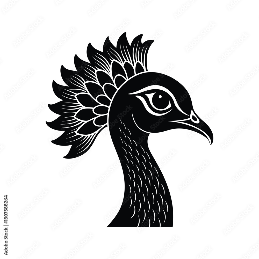 Obraz premium hen head of a silhouette art