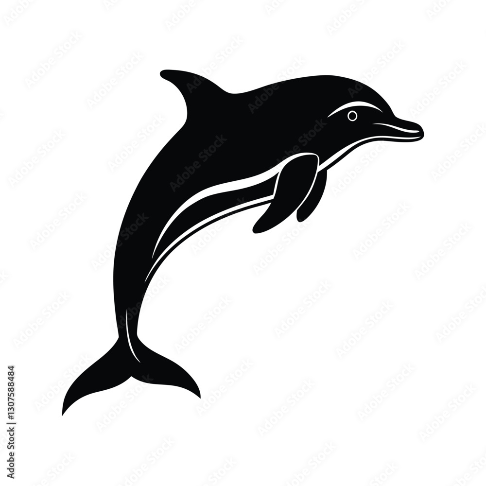 Obraz premium jumping dolphin of a silhouette art