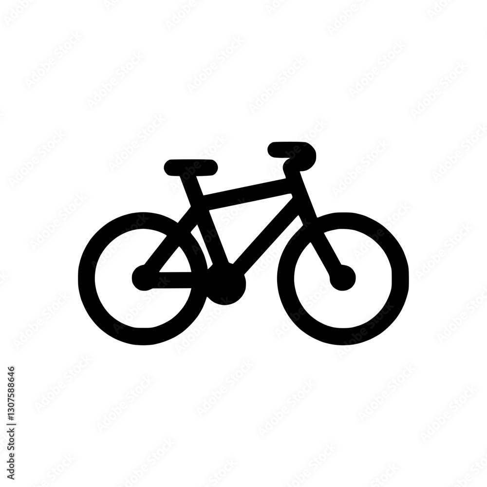 Bicycle icon in black outline, representing cycling and transportation, minimalistic design Bicycle icon in black outline, representing cycling and transportation, minimalistic design