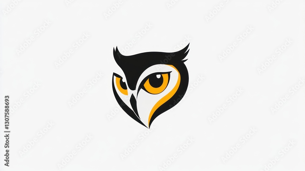 Owl logo design on plain background Owl logo design on plain background
