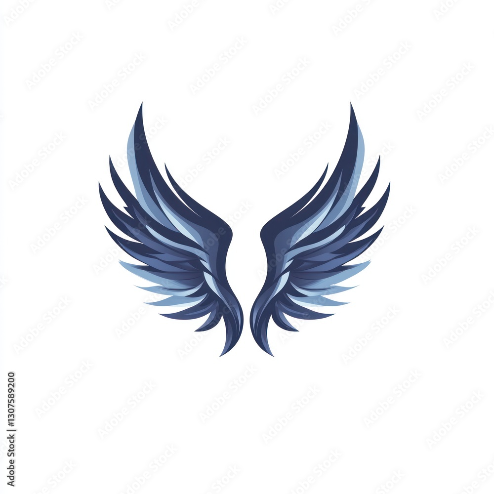 Fototapeta premium Majestic wings spread, soaring emblem, possibly for a logo, isolated