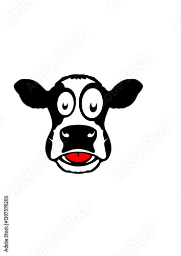 vache dessin tire langue