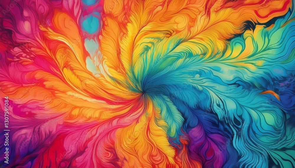 bright and swirling colors create a lively tie dye pattern typical of retro and boho styles bright and swirling colors create a lively tie dye pattern typical of retro and boho styles