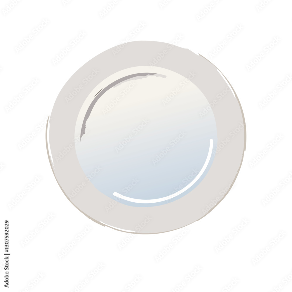 blank porcelain plate vector icon design