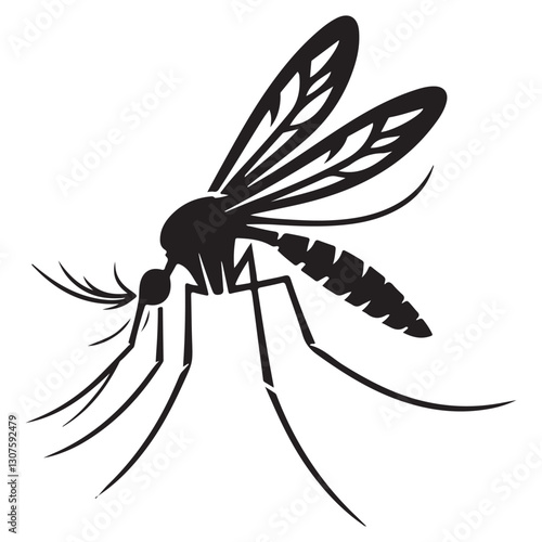 Mosquito Silhouette Vector Illustration Design for Pest Management Services