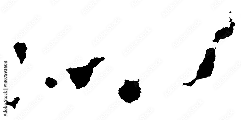 Vector illustration with map of Canary Islands, Gran Canaria, Spain