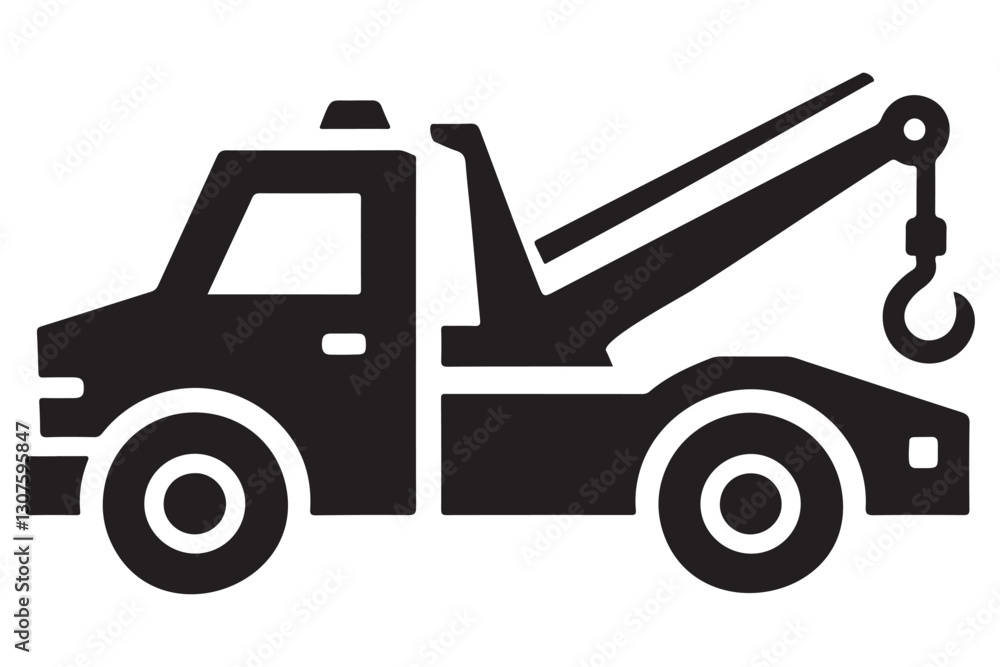 Naklejka premium 24/7 Tow Truck Support Silhouette Emergency Vehicle Roadside Assistance