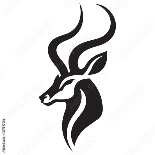 Detailed Sable Antelope Head Vector a Silhouette Illustration Image